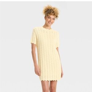 Pointelle Mini Sweater Dress - target A New Day Off-White cream 2 for $20